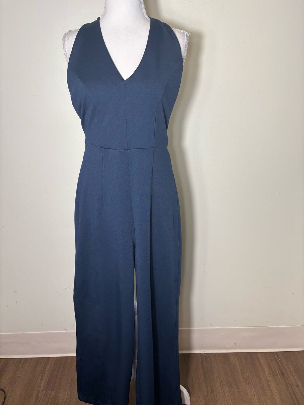NWT Frances Valentine Navy Halter Jumpsuit Sz 4